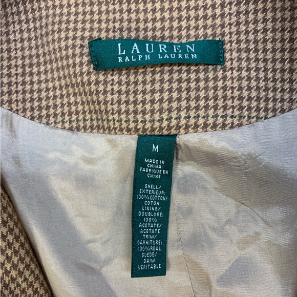 Lauren Ralph Lauren Hunting Jacket Tweed Herringbone Cotton Belted Size M - Picture 4 of 8